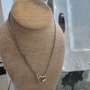 Marla Aaron Silver Heart Lock Necklace